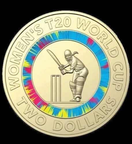 2020 $2 Women's T20 World Cup Cricket 1x UNC Coin Folder