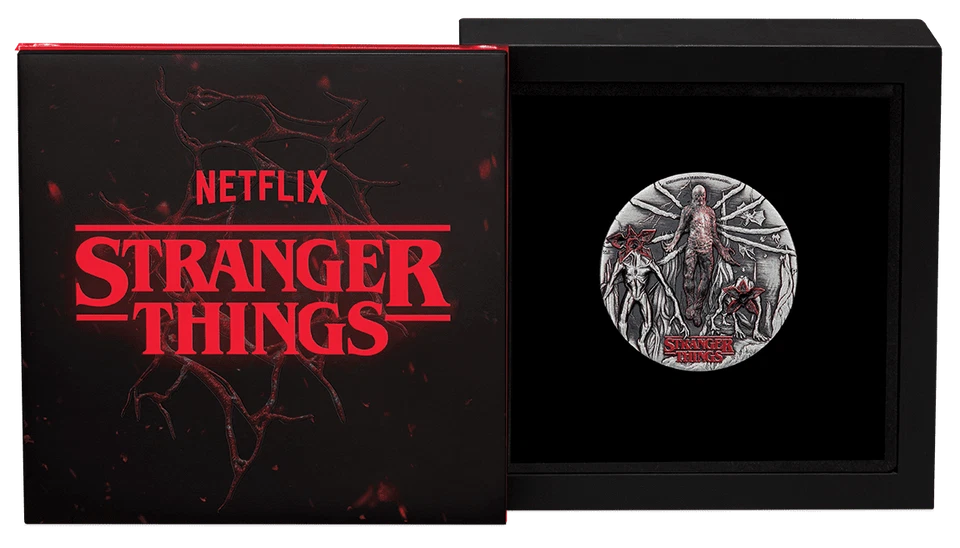 2025 2oz Silver Antiqued Stranger Things "Villians" Coloured Coin Mintage: 1500