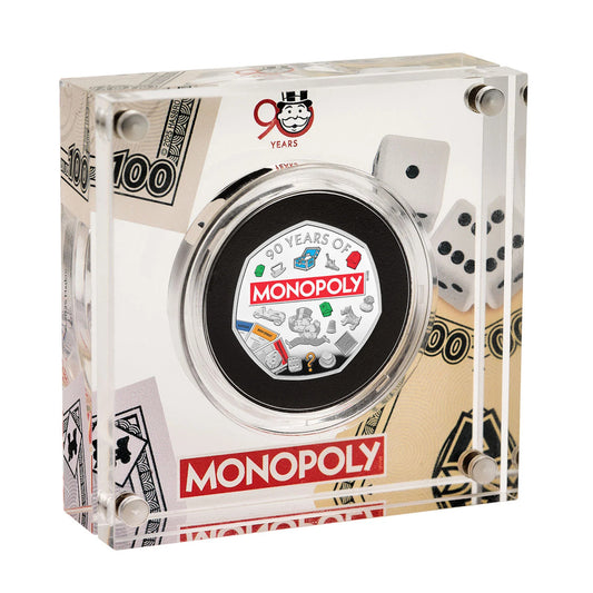 2025 UK Silver 50p 90 Years Of Monopoly - Mintage: 4,500 (0.238oz)